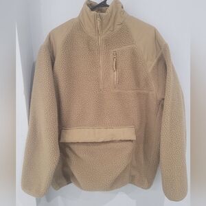Oak And Fort Tan Sherpa Pullover- Oversized Small